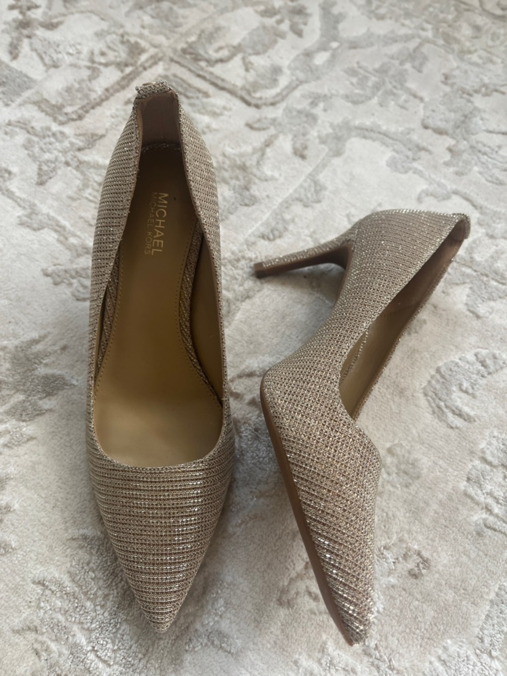 MICHAEL Michael Kors Glittery Champagne Pointed Pumps